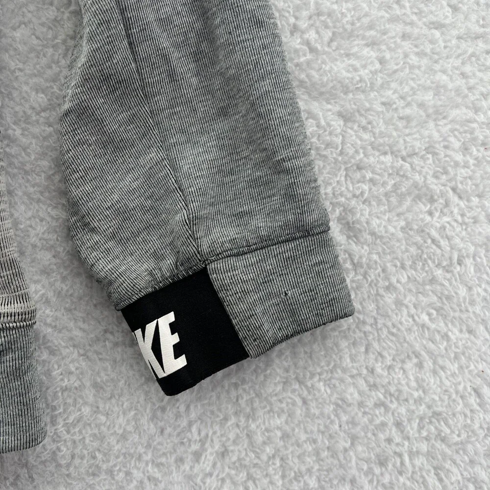 Nike Hoodie Boys XS Gray Full Zip Zip Long Sleeve‎ Jacket Logo Youth Extra Small